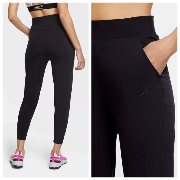 Nike Bliss Luxe Training Pants Joggers Nylon CU4611 Black Size M NWT - Picture 2 of 12
